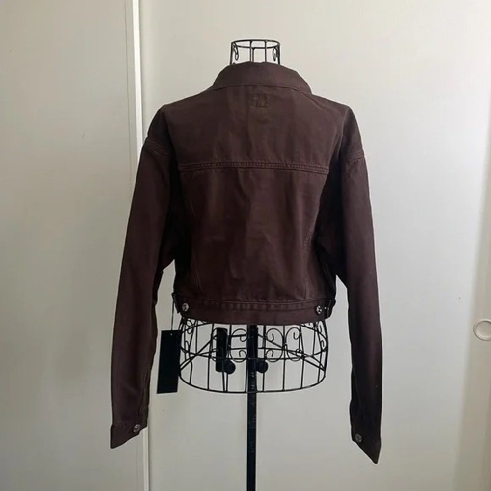 EDWIN Anthropologie SIA Denim Jacket Java XS Scarlet 80s Cropped Sz:XS $218 NWT - Picture 6 of 8
